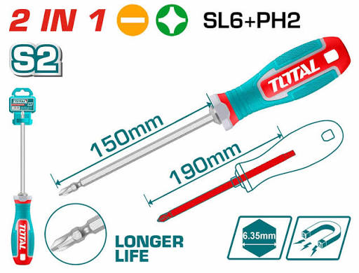 Screw Driver set 2 in 1/ স্ক্র ড্রাইভার/Screw Driver/Total-THT250266