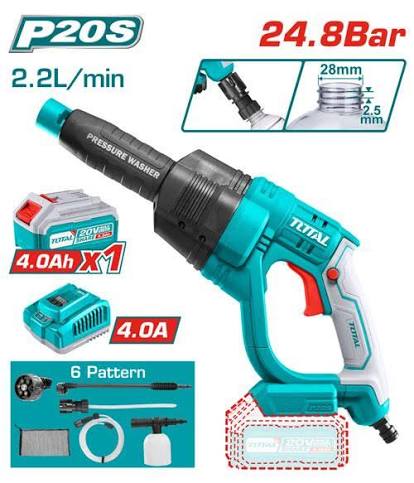 Cordless Pressure Washer/ Washer / ওয়াসার/Total-TPWLI20084