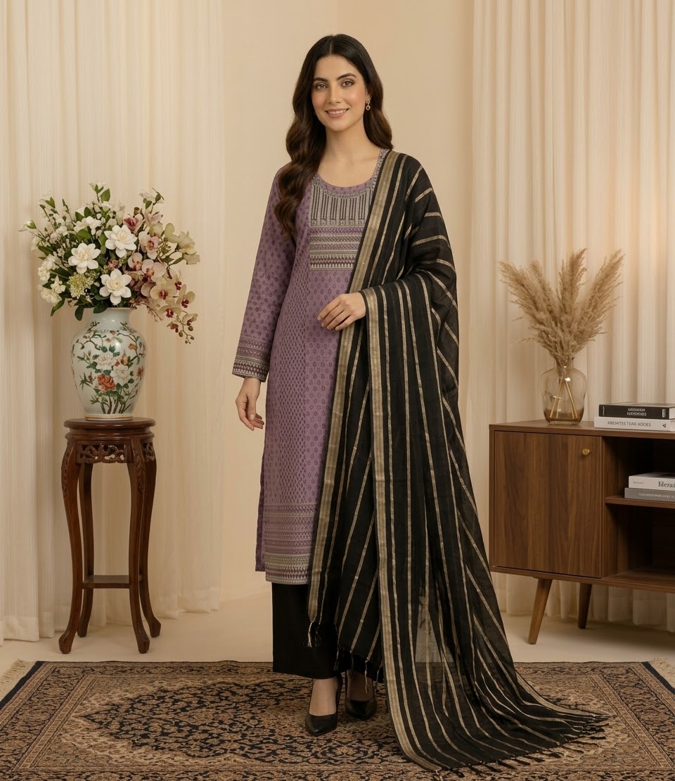 Three Pis/কটন/Khadi Cotton/3pis/খাদি কটন/থ্রি-পিস/3P-DL-001