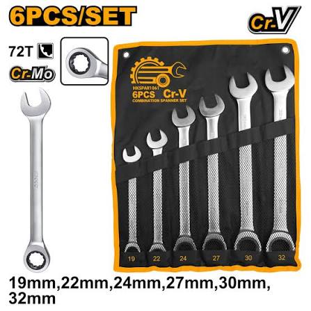 Spanner Set 6 pcs Ratchet     /রেঞ্চ/ ডাল / wrench/ সকেট/Ingco-HKSPAR1061