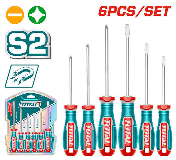 Screw Driver Set 6  Pieces / স্ক্র ড্রাইভার/Screw Driver/Total-TKSDS0626