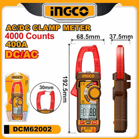 Clamp meter AC/DC  / ক্লাম্প মিটার এসি/ ডিসি/Ingco-DCM2002